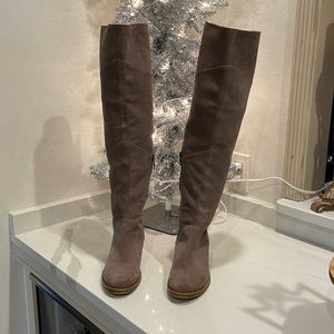 Lucky Brand Over the Knee brown suede boots